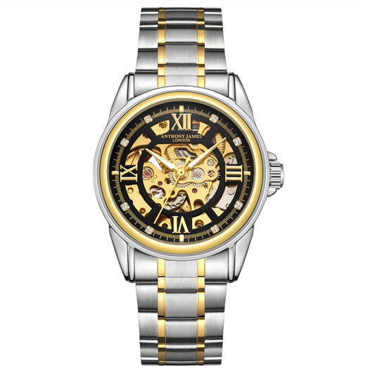 Skeleton Automatic Two Tone Gold & Steel Mens Watch (6679153213504)