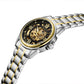 Hand Assembled Anthony James Limited Edition Skeleton Automatic Two Tone Gold & Steel Mens Watch