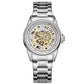 Skeleton Automatic Steel & White Mens Watch