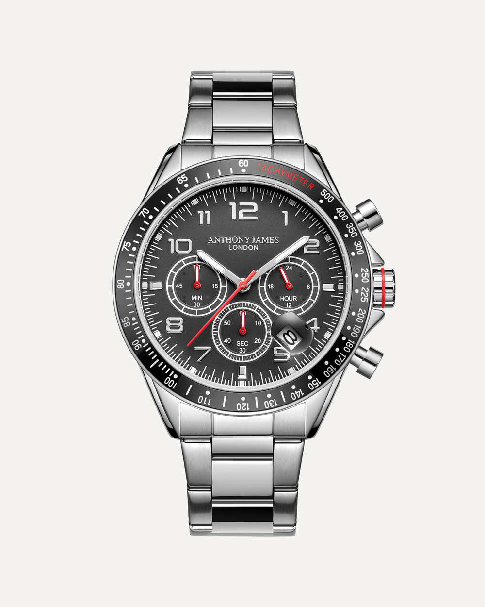 Tachymeter Chrono Steel Black