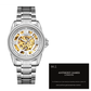 Skeleton Automatic Steel & White Mens Watch
