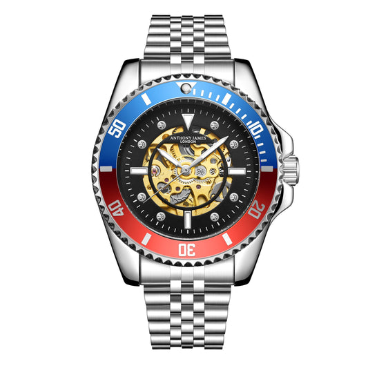 Hand Assembled Anthony James Limited Edition Skeleton Sports Automatic Steel (6651133165632)