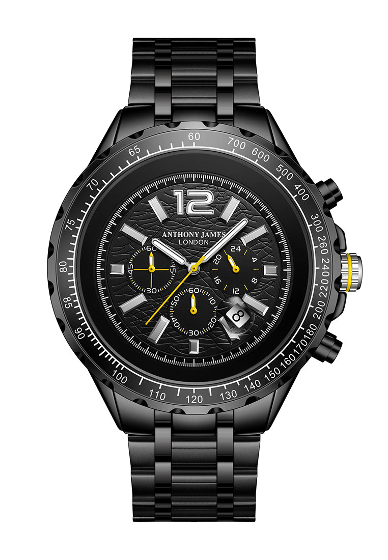 Hand Assembled Anthony James Limited Edition Chronograph Racer Black