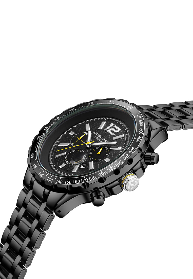 Hand Assembled Anthony James Limited Edition Chronograph Racer Black