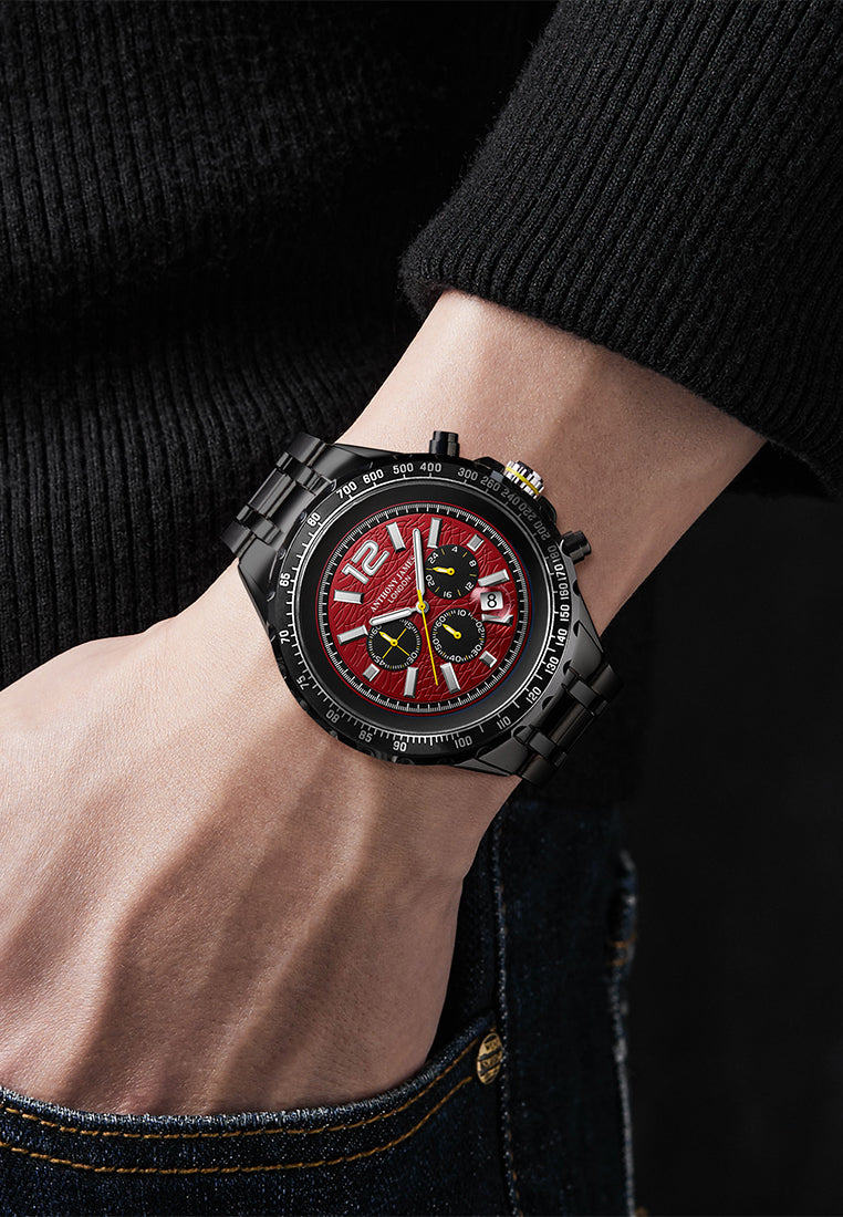 Hand Assembled Anthony James Limited Edition Chronograph Racer Red